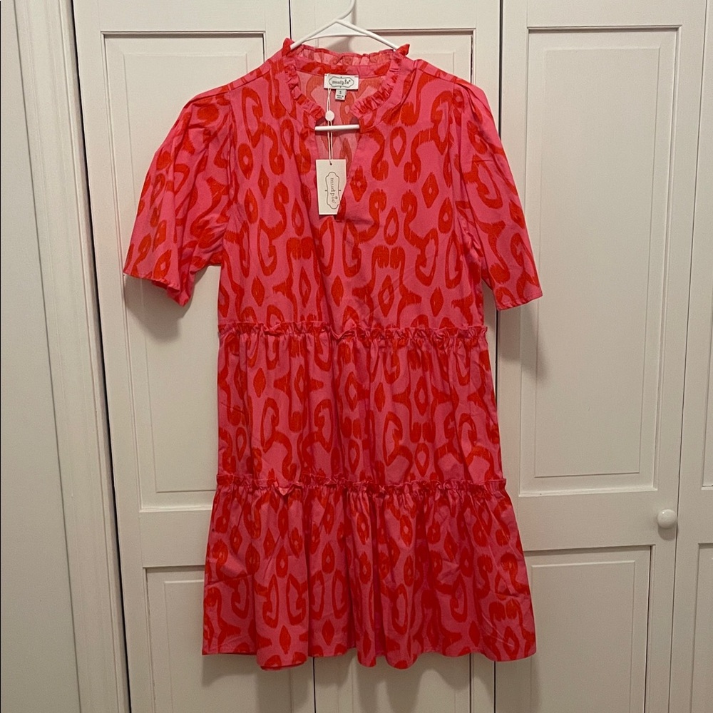 Mud Pie Pink and Red/Orange Dress